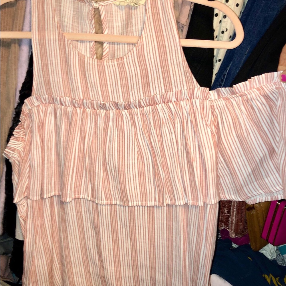 Stripe off the shoulder top